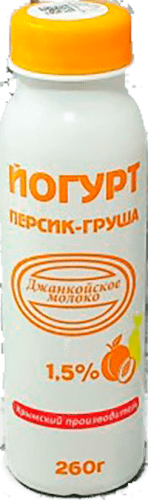 Джанкой Йогурт 1,5%Персик-Груша 260 гр ПЭТ- бутылка