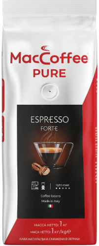 Кофе жар.натур в зернах 0,250 гр пак ТМ "MacCoffee PURE Espresso Forte"