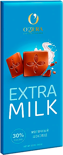 Шоколад молочный Extra Milk 0,090г ТМ O"Zera