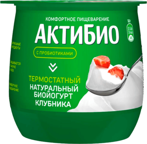 АктиБио Биойогурт термостатный обогащ. Клубника 1,7% 160г Ф.ст ГЛ8 (шт.)