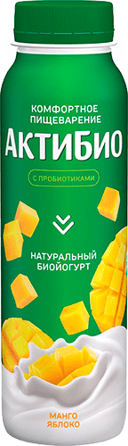 АктиБио Биойогурт обогащенный Манго яблоко 1,5% 260г Бут.