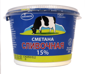 Эко Сметана Экомилк "СЛИВОЧНАЯ" мдж 15%  180 гр