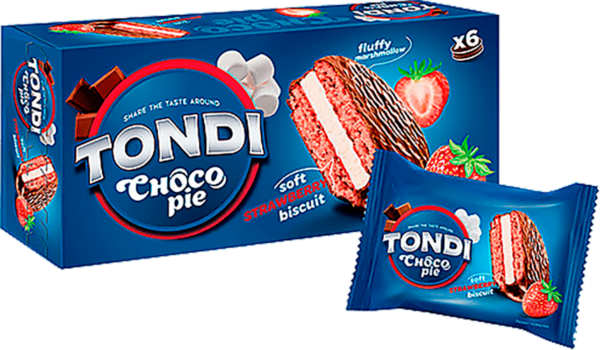 Муч.конд.изд.глазир. Tondi Choco Pie Клубника 180г