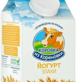 Йогурт пит КизК 2,1% 450г пюрпак Злаки