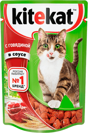 Kitekat Пауч 85г Говядина в соусе