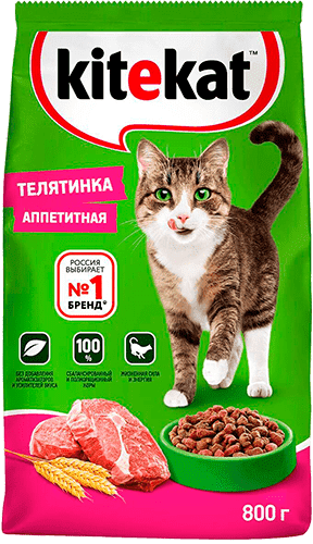 Kitekat Сух. 800г Телятина