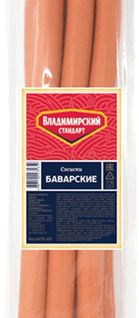 Сосиски Баварские (газ) 0,350 гр, Владпродукт