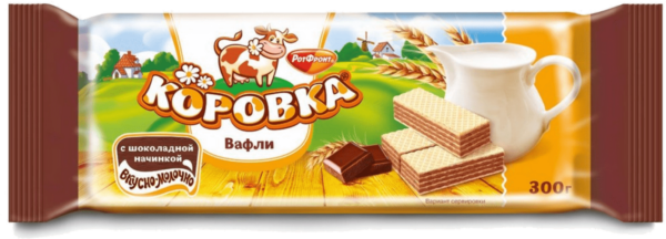 Вафли Коровка с шок. начинкой 300гр