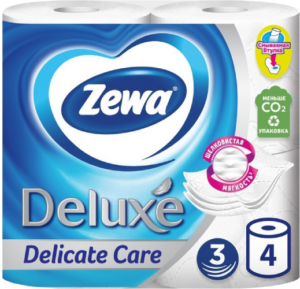 Туалетная бумага Zewa Deluxe 4шт 3сл белая