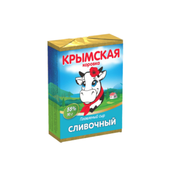 Сыр плавленый "Сливочный" 45%, фас. 90гр.фольга, ТМ "Крымская коровка"